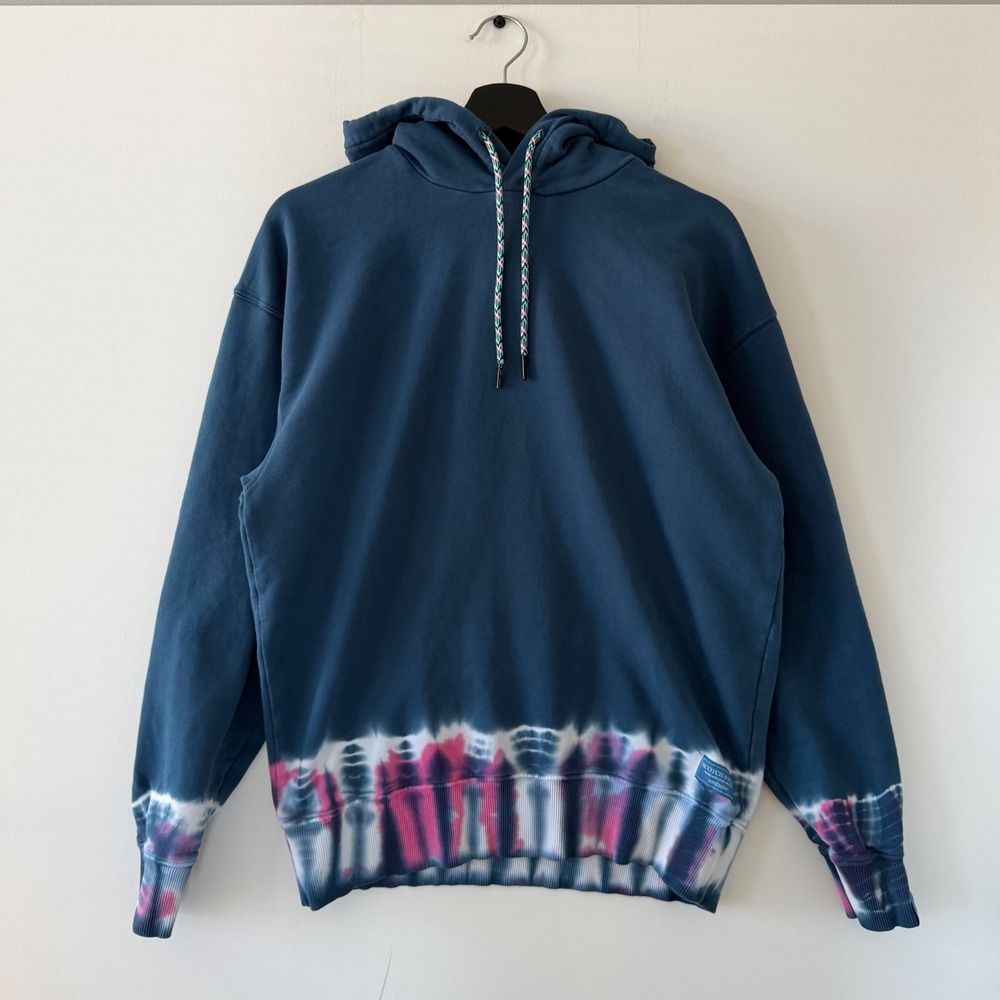 Scotch & Soda Radiate Positivity Tie Dye Hoodie Teal Blue Mens Medium